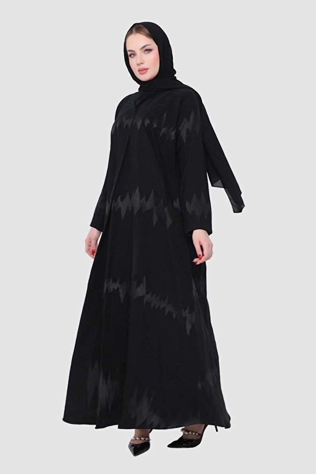 Stylish Fashion عباية من ستايلش فاشن لف باللون الأسود