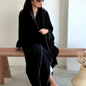 2 قطعة العربية مسلم متواضع سترة للنساء عيد دبي الحجاب كيمونو عباية فستان فاخر الإسلام معطف الملابس التركية الصلبة رداء
