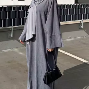 عباءة نسائية طويلة بأكمام كاملة على شكل حرف A للشرق الأوسط، فستان إسلامي عربي فضفاض، عباءات مسلمة، فساتين من قماش الكوردروي